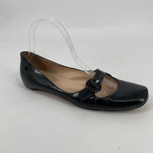 Christian Louboutin shoes women’s 40 1/2 10.5 black flat Mary Jane Leather